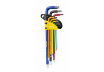 Hex key set 1.5-10 mm, 9 pcs., extra long COLOR TMP thumbnail