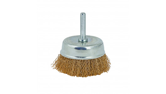 Wire cup brush brassed ø50mm (2") with shank image