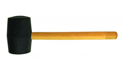 Rubber mallet round wooden handle black 225g BS image