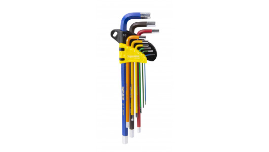 Hex key set 1.5-10 mm, 9 pcs., extra long COLOR TMP image