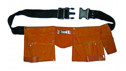 Leather 11 pocket split carpenter apron BS image