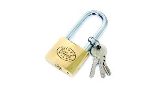 Brass pad lock long shackle 38mm TS image