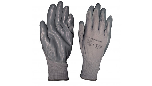 Ръкавици сивo полиестерно трико/сив нитрил-хенгер TS р-р 9 image