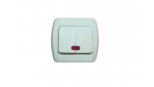 Еlectric switch doublе lamp-white MK-SW02 image