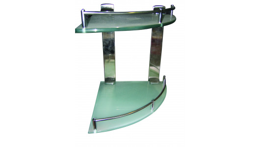 Glass bathroom shelf corner double 250mm TC image