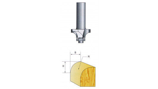 Router Bit ø17.46mm R2.38mm H6.5mm Shank ø8mm with bearing image