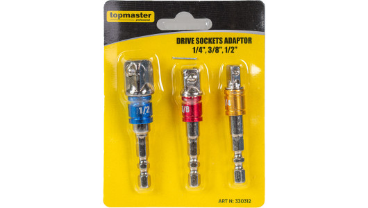 Drive sockets adaptor 1/4", 3/8", 1/2" image