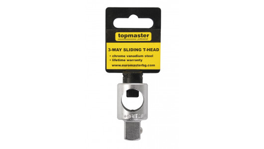 3-way sliding T-head 3/8"F - 1/2"M TMP image