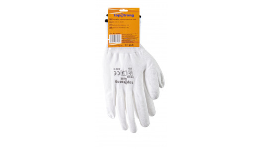 Ръкавици топени в полиуретан-бели р-р 10 TS image