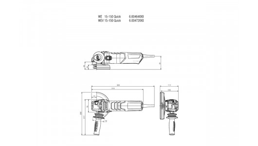 Ъглошлайф 150mm 1550W рег. обороти METABO WEV 15-150 QUICK image