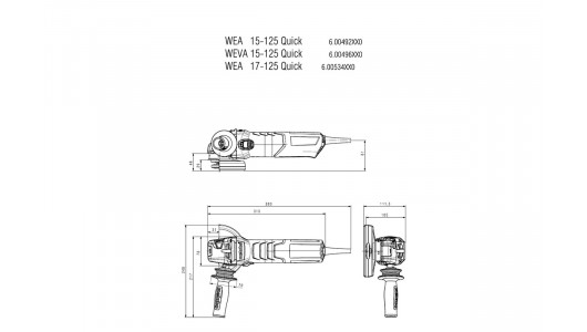 Ъглошлайф 125mm 1550W METABO WEVA 15-125 Quick image