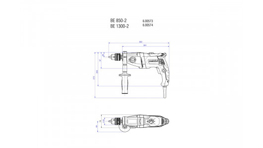 Бормашина 850W METABO BE 850-2 ZKBF image