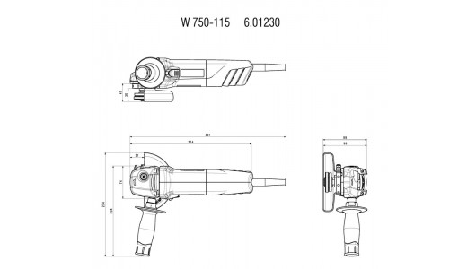 Ъглошлайф 115mm 750W METABO W 750-115 image