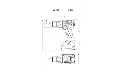 Бормашина акум. ударна 18V 60Nm METABO SB 18 LT 2x4.0AH image