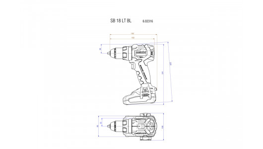 Бормаш акум ударна безч 18V 75Nm METABO SB 18 LT BL 2X4.0Ah image