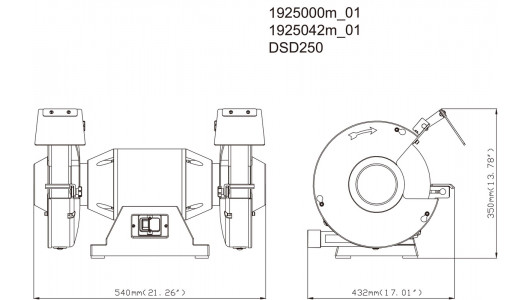 Шмиргел 900W 250mm METABO DSD 250 трифазен image