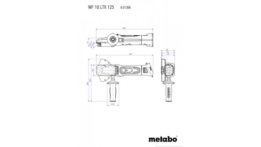 Ъглошлайф акум. с плоска глава METABO WF 18 LTX 125 Solo кут image