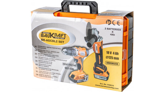 Brushl. Ang. Gr. & Hammer Drill 18V 2x4Ah Case BK-AGCDL2 image