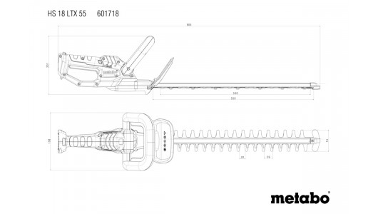 Храсторез акум. 18V 55cm METABO HS 18 LTX 55 2X2.0Ah image