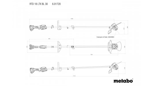 Cositoare-tuns cu acum. 300mm METABO RTD 18 LTX BL 30 SOLO image